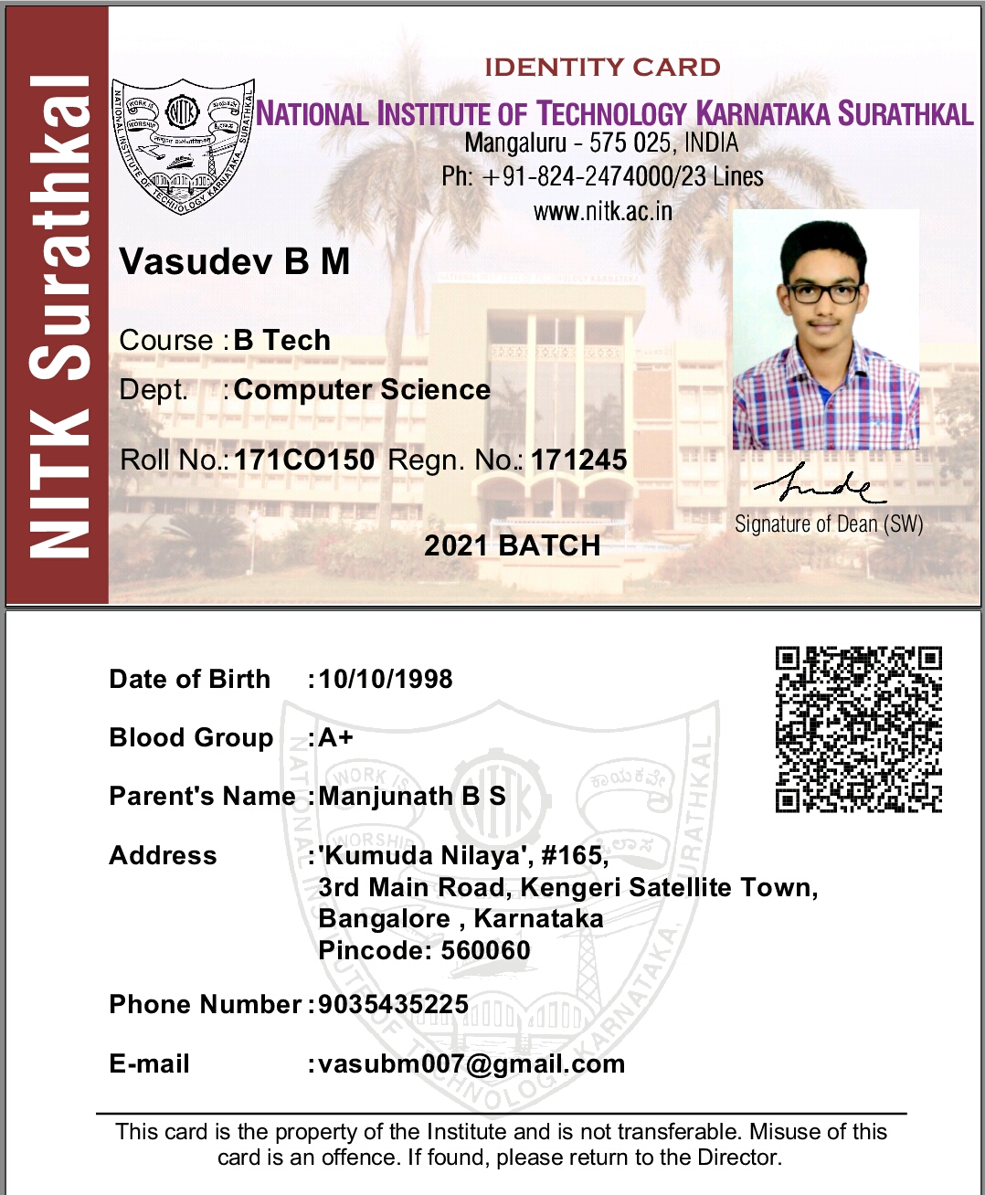 Vasudev B M