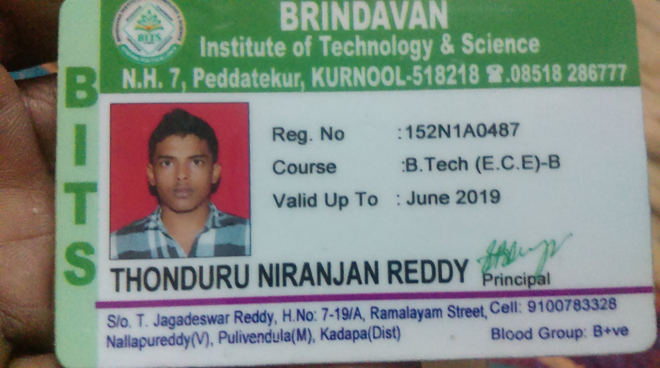 Thonduru niranjanreddy