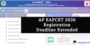 AP EAPCET 2026 Registration Extended @cets.apsche.ap.gov.in; Apply Online Till March 17