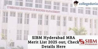 SIBM Hyderabad MBA Merit List 2025 out; Check Details Here