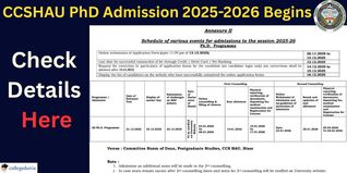 CCSHAU PhD Admission 2025-2026 Begins, Apply by December 13 @hau.ac.in; Check Details Here