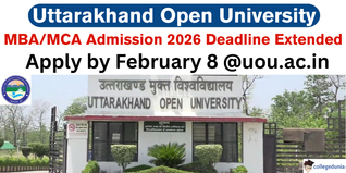 Uttarakhand Open University Extends MBA & MCA Admission 2026 Deadline; Apply by February 8 @uou.ac.in