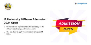 IP University MPharm Admission 2024 Open; Apply till August 14