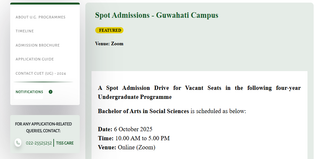 TISS Guwahati to Conduct Spot Admissions for BA Social Sciences on October 6; Check Details Here
