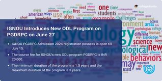 IGNOU Launches a New Course on PGDRPC, Check Eligibility, Fees and Admission Procedure