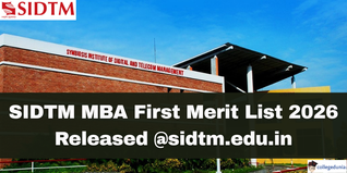 SIDTM MBA First Merit List 2026 Released @sidtm.edu.in; Check Complete Details Here