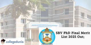 SBV PhD Final Merit List 2025 Out; Check Details Here