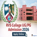 RVS College Begins Admission For Session 2026 at rvscas.ac.in; Check Details Now