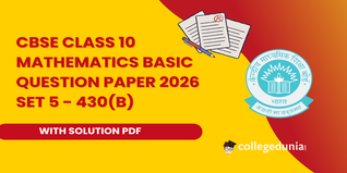 CBSE Class 10 Mathematics Basic Set 5 - 430(B) Question Paper 2026 with Solution PDF