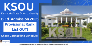 KSOU B.Ed 2025 Provisional Rank List Published; First Round of Counselling on October 7 & 8
