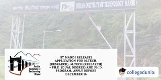 IIT Mandi Releases Application for M.Tech. (Research), M.Tech.(Research) + Ph.D. (Dual Degree) and Ph.D. Program, Apply Before December 16