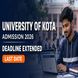 University of Kota Extends UG and PG Admission Deadline for 2026-27; Check New Last Date to Apply