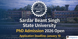 Sardar Beant Singh State University PhD Admission 2026 Open