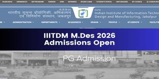 IIITDM Jabalpur M.Des Admission 2026-27 Open Till April 26; Apply Now
