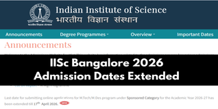 IISc Bangalore Extends Application Deadline for Sponsored Programmes; Apply Till April 17