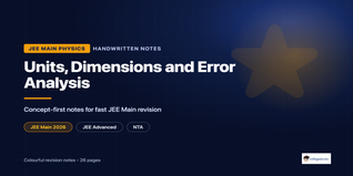 JEE Main Units and Dimensions Handwritten Notes PDF