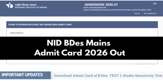 NID BDes Mains Admit Card 2026 Out; Download Studio Test Hall Ticket, Exam Date Soon
