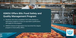 IGNOU Launches BSc in Food Safety and Quality Management Program for July 2024 Session; Apply Here