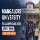 Mangalore University PG Admission 2026-27 Open; Check Last Date to Apply