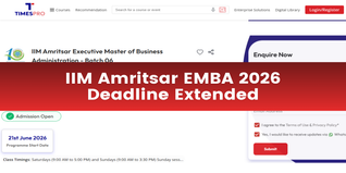 IIM Amritsar EMBA Admission 2026 Deadline Extended Till April 13; Apply Now