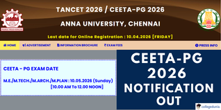 CEETA PG 2026 Notification Out; Exam on May 10, Registration Begins March 16