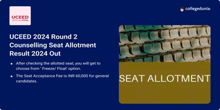 UCEED 2024 Round 2 Counselling Seat Allotment Result 2024 Out; Check Direct Link Here