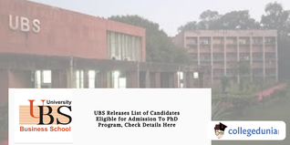 UBS Releases List of Candidates Eligible for Admission To PhD Program, Check Details Here