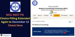 MCC NEET PG Choice Filling Extended Again to Dec 13; Check Here