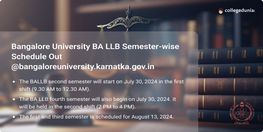 Bangalore University BALLB Semester Wise Timetable