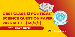 CBSE Class 12 Political Science Set 1 - (59/2/1) Question Paper 2026 with Solution PDF