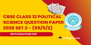 CBSE Class 12 Political Science Set 2 - (59/5/2) Question Paper 2026 with Solution PDF