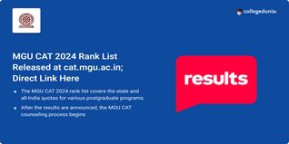 MGU CAT 2024 Rank List Released at cat.mgu.ac.in; Direct Link Here