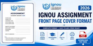 IGNOU Assignment 2026 Front Page Format: Download PDF Here