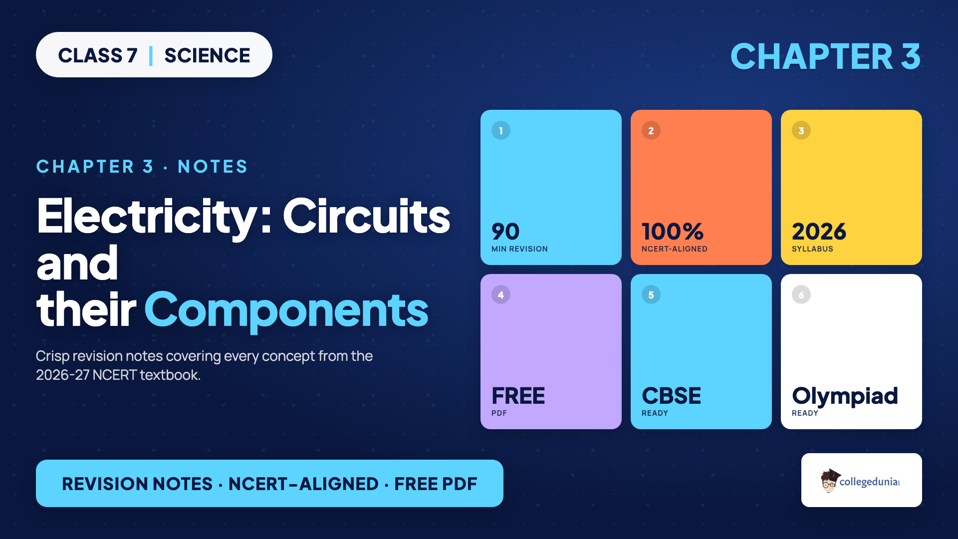 Class 7 Science Chapter 3 Electricity Circuits and their Components Notes