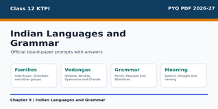 Class 12 KTPI Indian Languages and Grammar PYQ PDF 2026