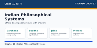Class 12 KTPI Indian Philosophical Systems PYQ PDF 2026