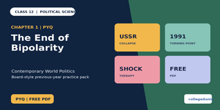 Class 12 Political Science The End of Bipolarity PYQ PDF