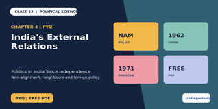 Class 12 Political Science India's External Relations PYQ PDF