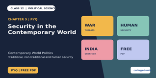 Class 12 Political Science Security in the Contemporary World PYQ PDF