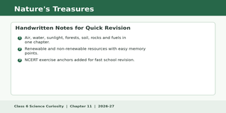 Class 6 Science Chapter 11 Handwritten Notes 2026-27