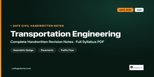 GATE Civil Transportation Engineering Handwritten Notes