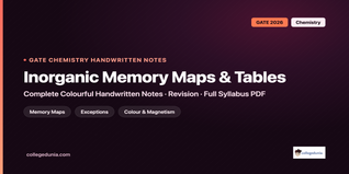 GATE Chemistry Inorganic Chemistry Memory Maps and Exception Tables Handwritten Notes
