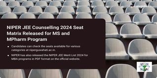 NIPER JEE Counselling 2024 Seat Matrix Out for MS and MPharm Program; Check Vacant Seats Here