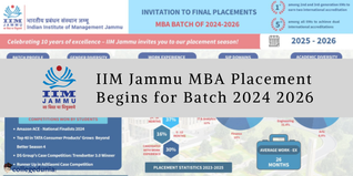 IIM Jammu MBA Placement Begins for Batch 2024-26, Check Details here