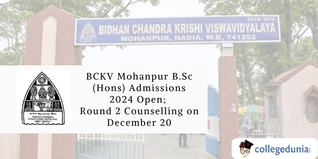 BCKV Mohanpur B.Sc (Hons) Admissions 2024 Open; Round 2 Counselling on December 20