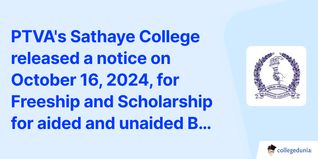 PTVA's Sathaye College Scholarship and Freeship For Degree / Junior and SFC Courses Application Started, Check Details