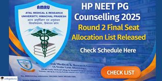 HP NEET PG Counselling 2025 Round 2 Final Seat Allocation List Released at amruhp.ac.in; Check List Here