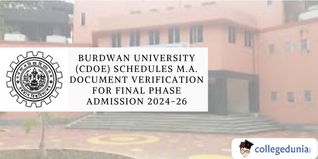 Burdwan University (CDOE) Schedules M.A. Document Verification for Final Phase Admission 2024-26