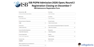 ISB PGPM Admission 2026 Open; Round 2 Registration Closing on December 7