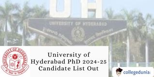 University of Hyderabad PhD 2024-25 Candidate List Out; Counselling on January 29